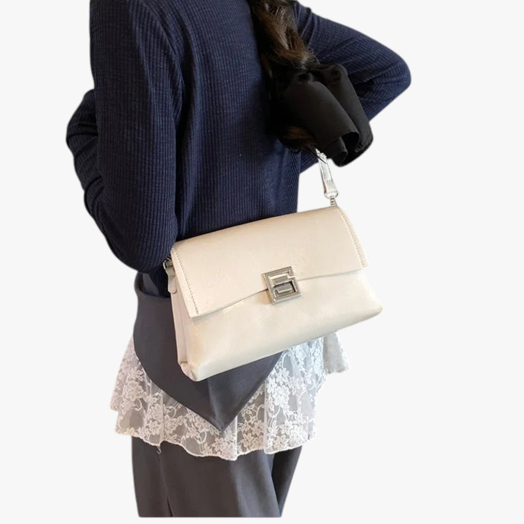 Embossed Glossy Shell Bag with Luxurious Finish