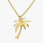 Ketting met palmboomhanger aan een fijne schakel
