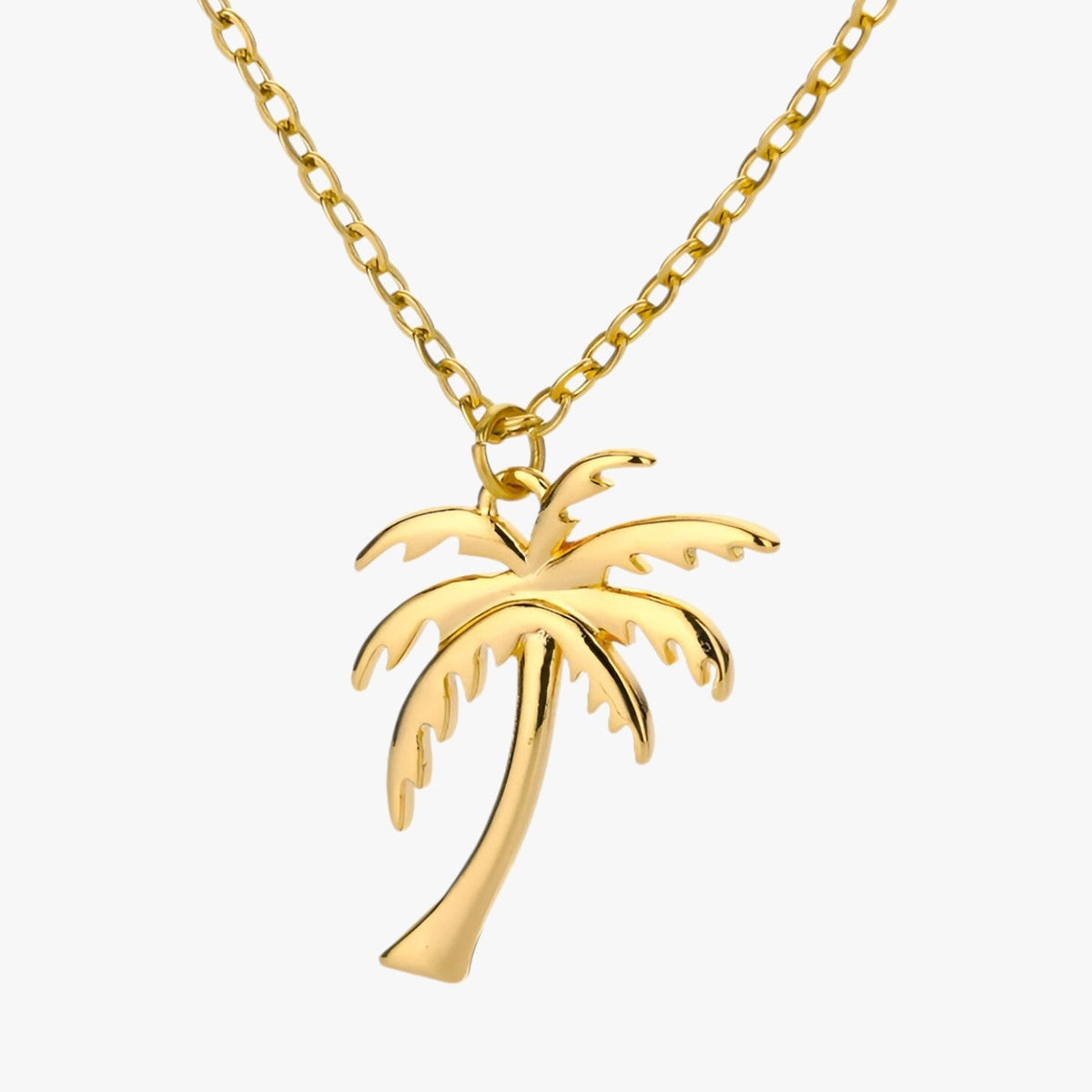 Ketting met palmboomhanger aan een fijne schakel