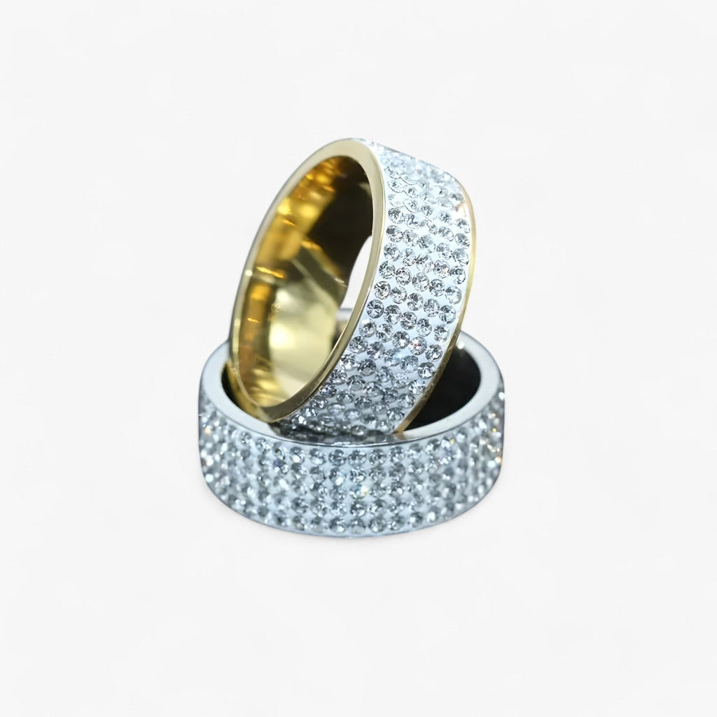 Stainless Steel Ring with Crystal Stone