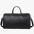 Men's Sleek Leather Weekend Holdall Bag for Short Trips