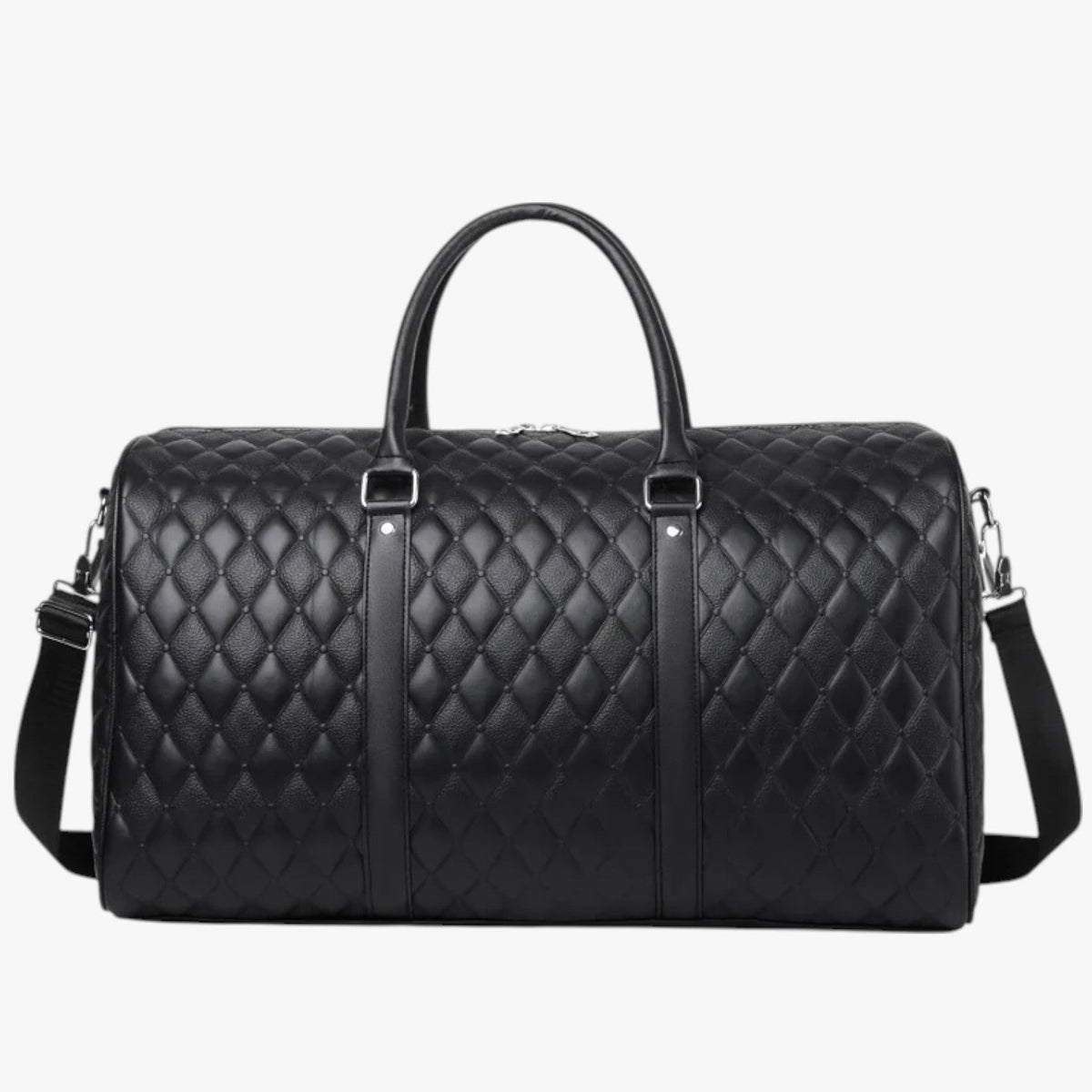 Men's Sleek Leather Weekend Holdall Bag for Short Trips