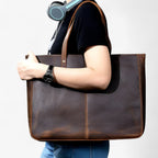 Women's Large-Capacity Vintage Leather Tote Bag