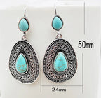 Bohemian Teardrop Turquoise Filigree Earrings