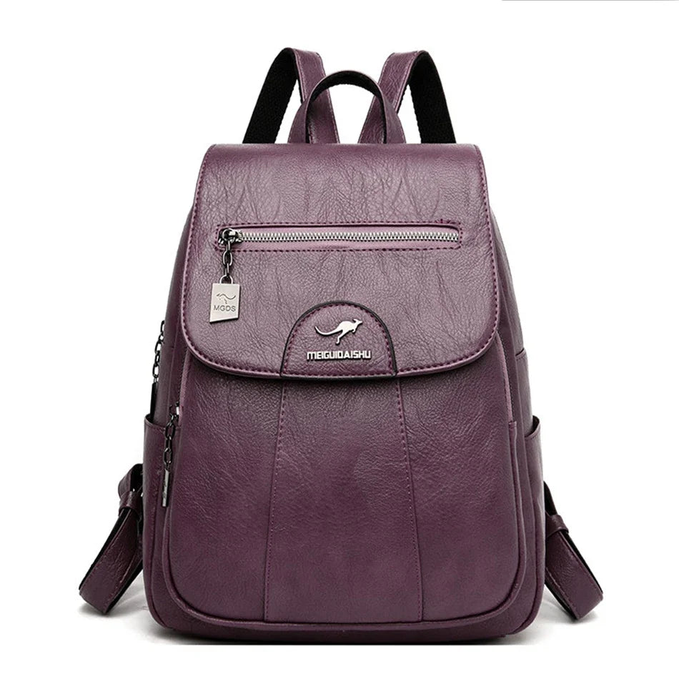 Soft Premium Vintage Leather Travel Backpack