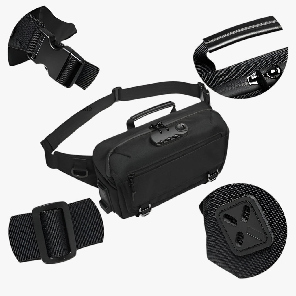 Water-Resistant Anti-Theft Belt Bag with USB Charging Port