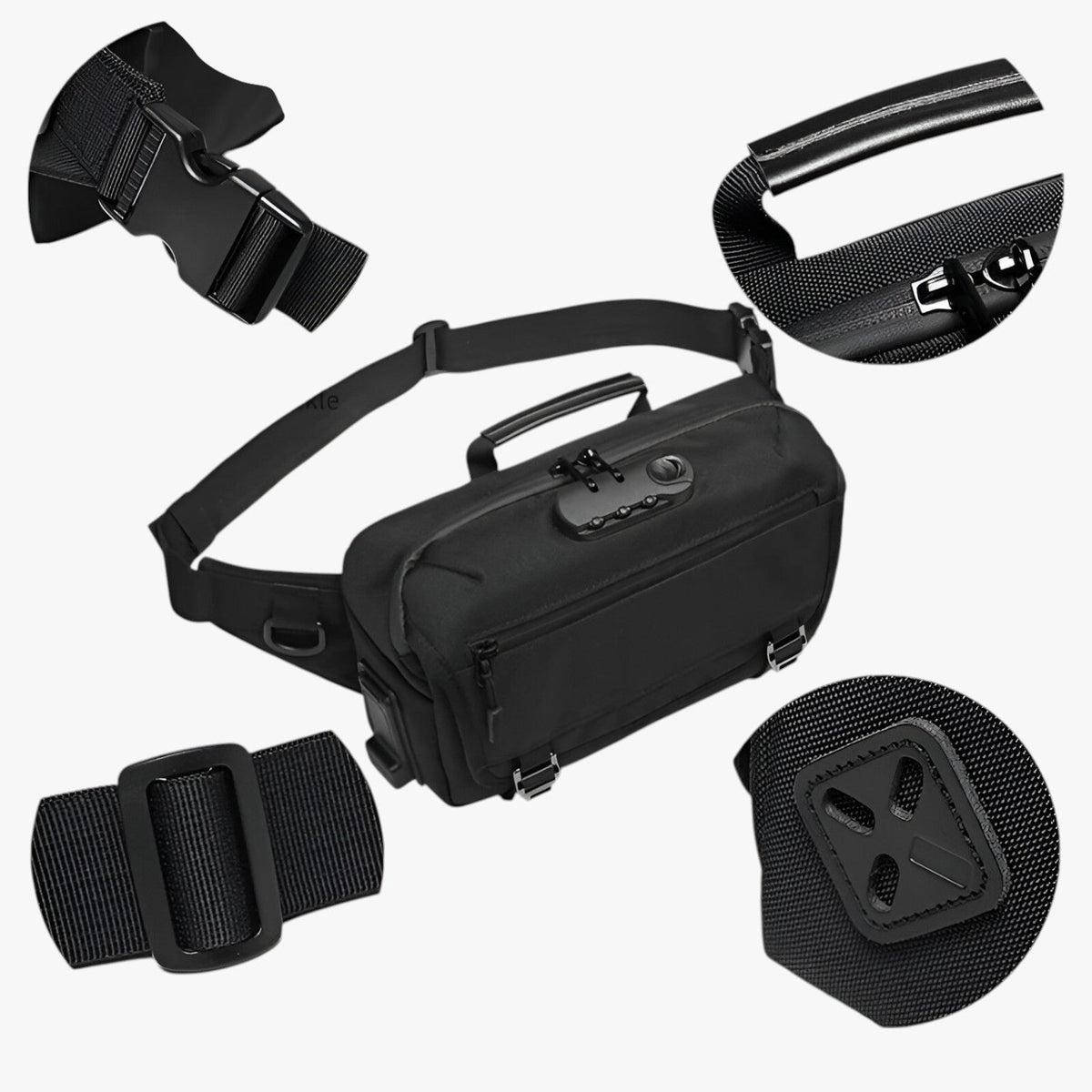 Water-Resistant Anti-Theft Belt Bag with USB Charging Port