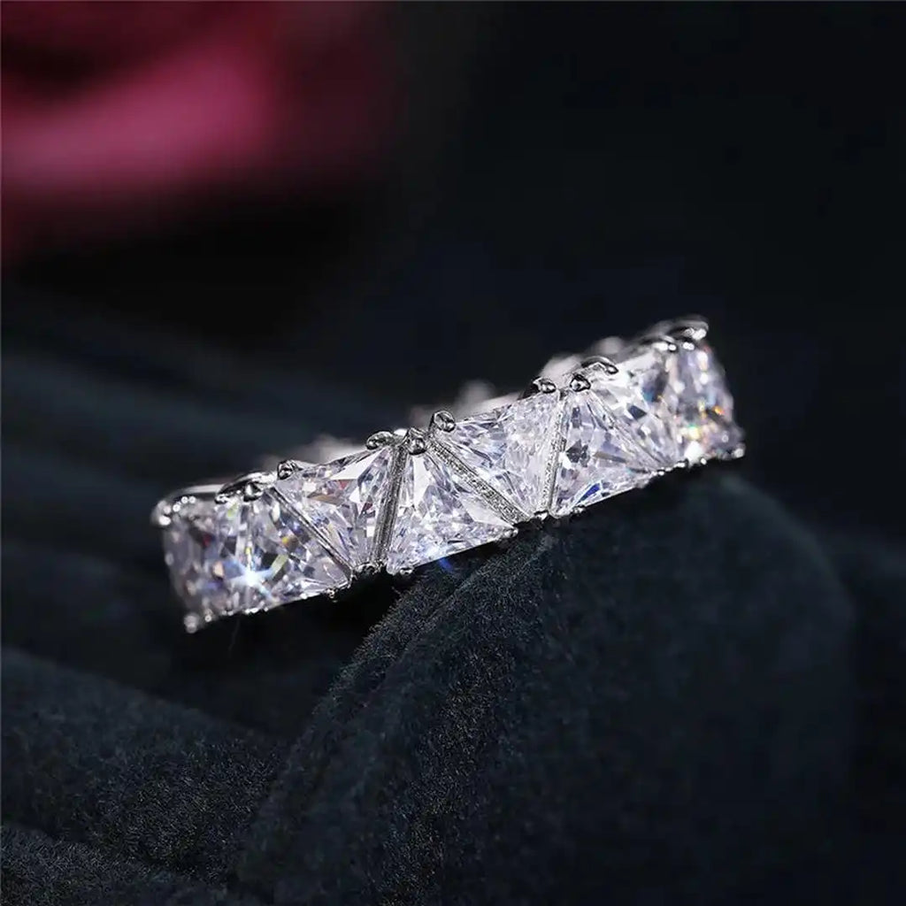 Vintage-Style Triangle Stone Ring