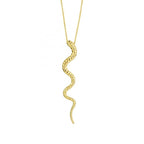 925 Sterling Serpent Pendant Necklace in Two Tones