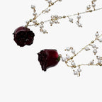 Rose Pendant Necklace with Freshwater Pearl Drop