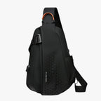 Water-Repellent Sling Shoulder Bag with External USB Port