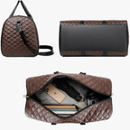 Men's Sleek Leather Weekend Holdall Bag for Short Trips