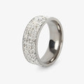 Stainless Steel Ring with Crystal Stone