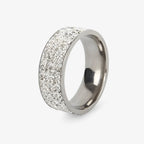 Stainless Steel Ring with Crystal Stone