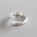 Minimal Open Silver-Tone Wave Ring