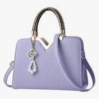 Elegant Zip-Top Handbag with Pearl Zip Detail