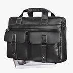 Organised Genuine Leather Laptop and Document Work Bag