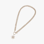 Large Sun Pendant Necklace on a Statement Chain