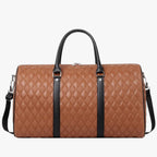 Men's Sleek Leather Weekend Holdall Bag for Short Trips