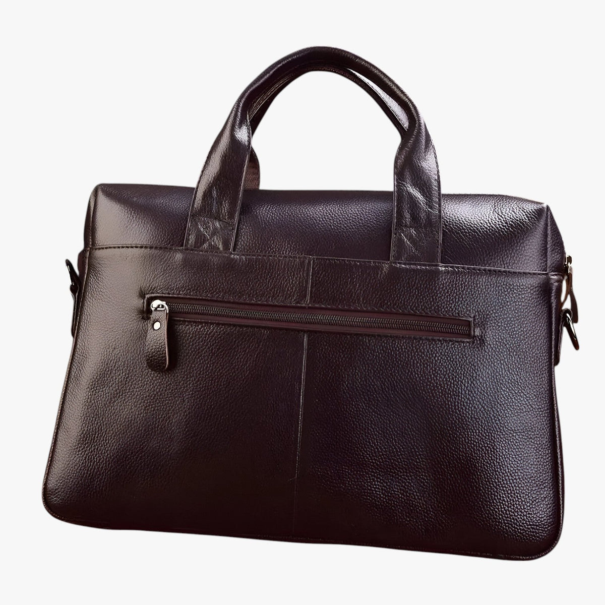 Men's Genuine Ox Leather Laptop Briefcase Shoulder Bag