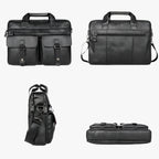 Organised Genuine Leather Laptop and Document Work Bag