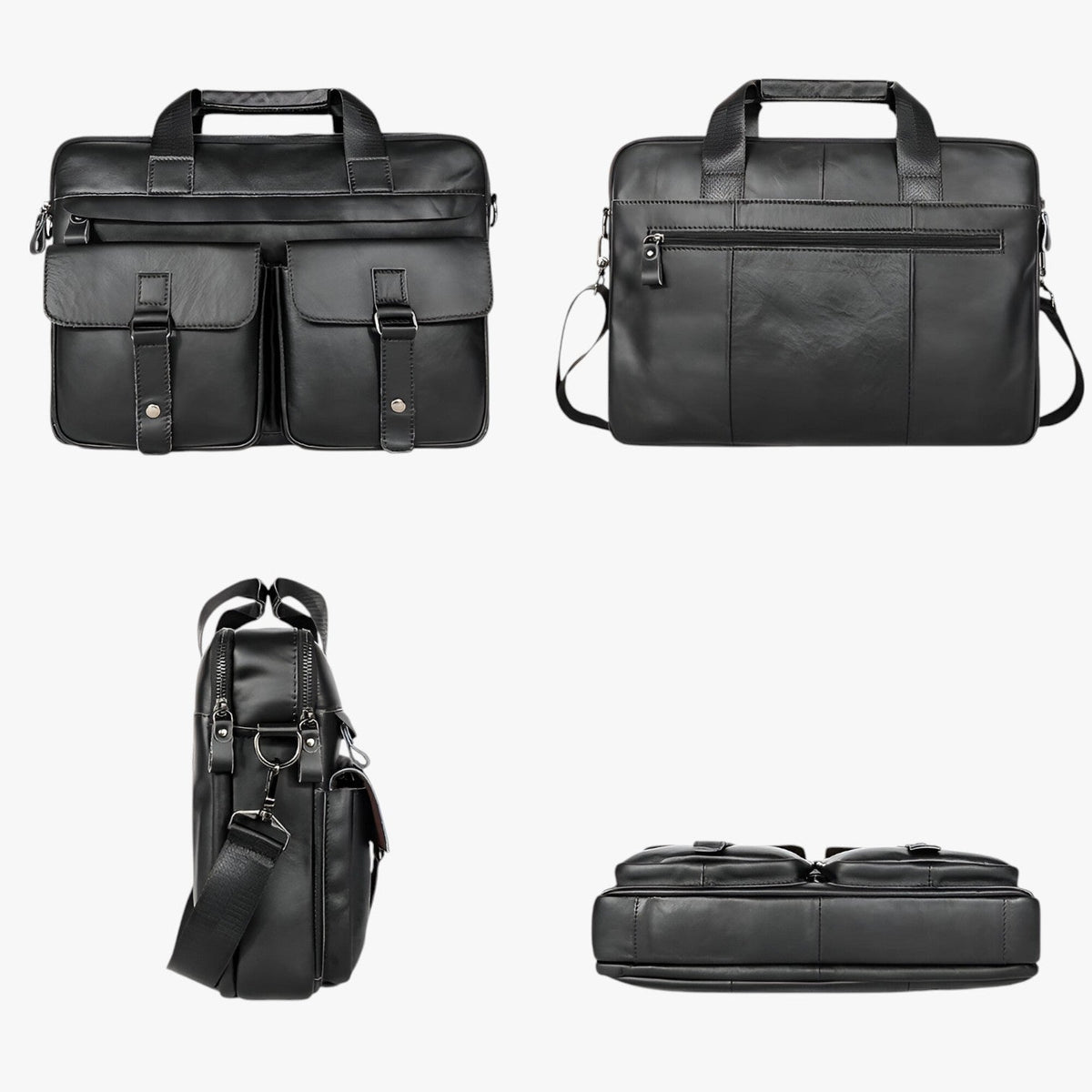Organised Genuine Leather Laptop and Document Work Bag