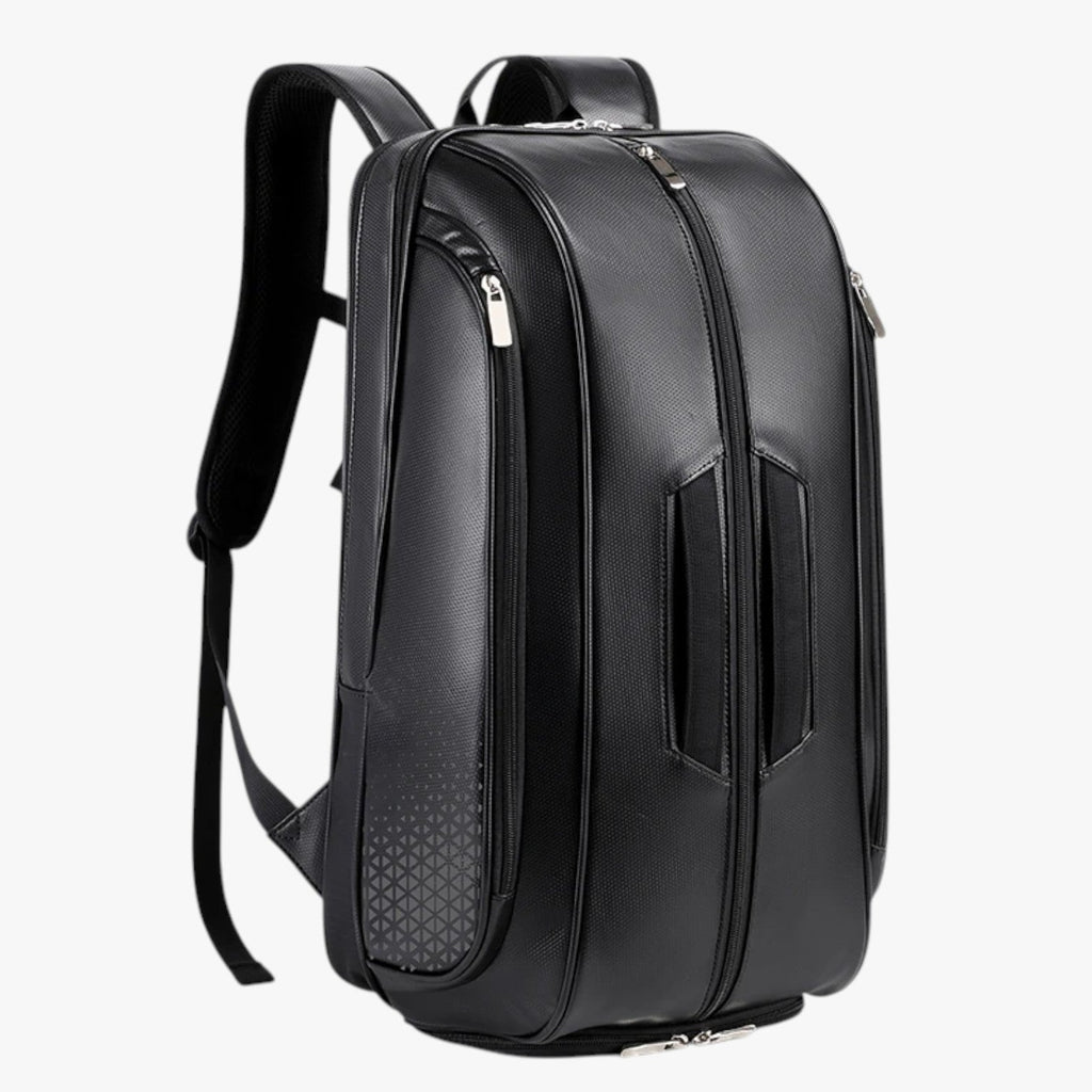 Water-Resistant PU Tennis Backpack with Sealed Shoe Compartment