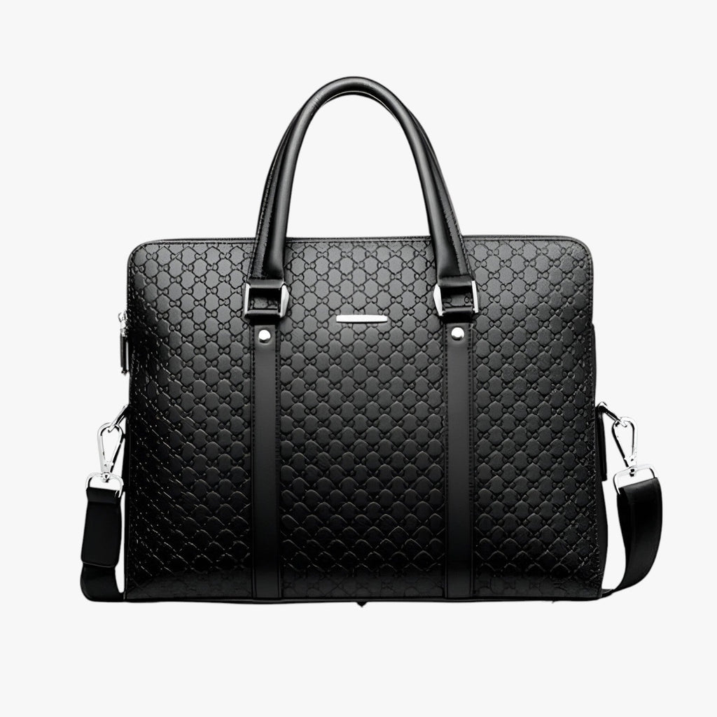 Ruime, hoogwaardige leren laptoptas voor heren