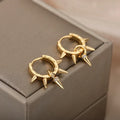 Stainless Steel Spike Hoop Earrings