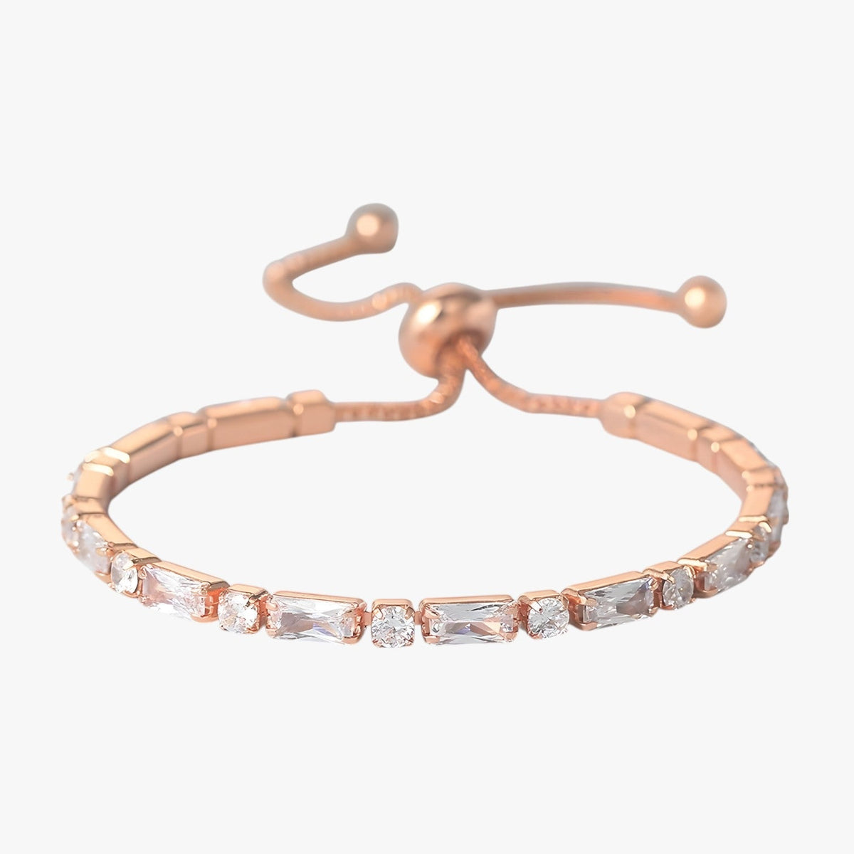 Geometric Open Cuff Bracelet with Zircon Detail