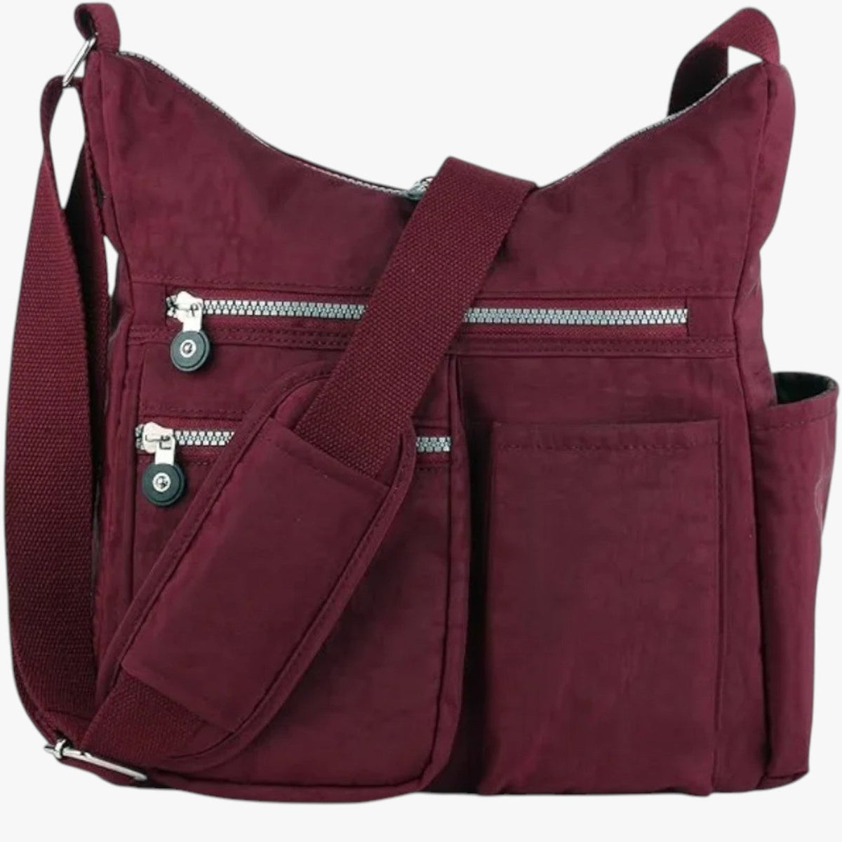 Waterafstotende nylon crossbodytas met RFID-blokkerend vak