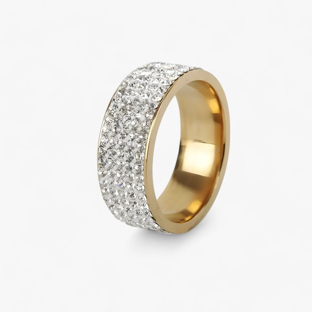Stainless Steel Ring with Crystal Stone