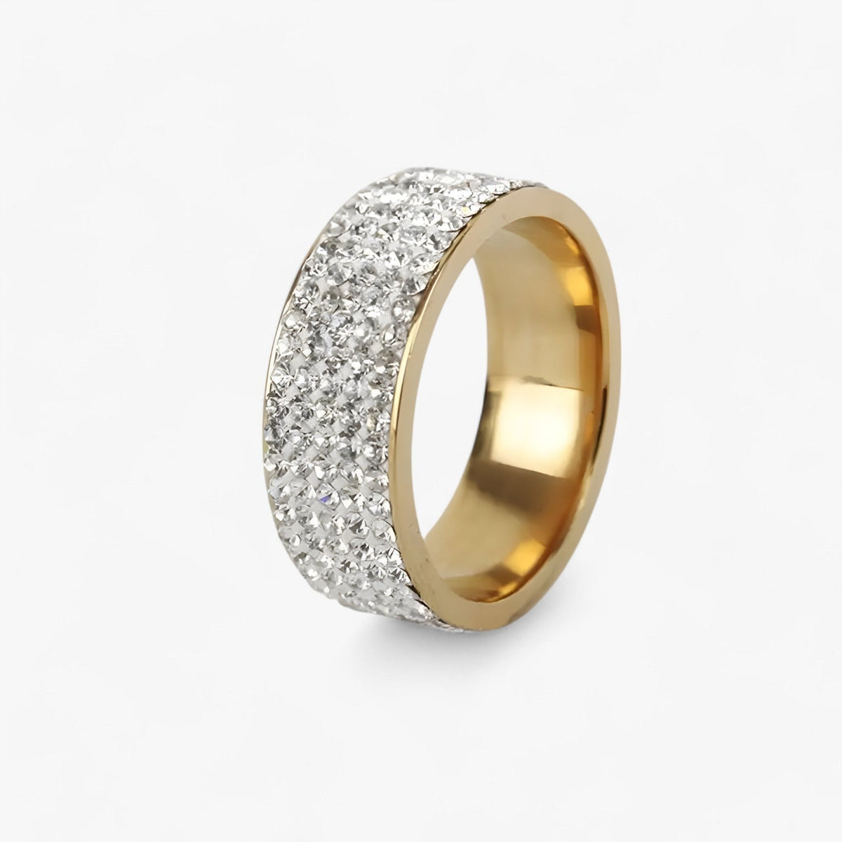 Stainless Steel Ring with Crystal Stone
