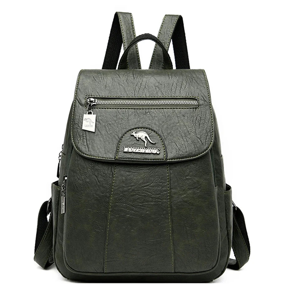 Soft Premium Vintage Leather Travel Backpack