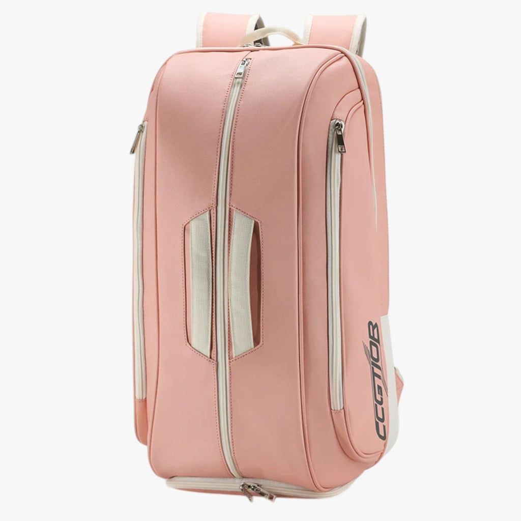 Water-Resistant PU Tennis Backpack with Sealed Shoe Compartment