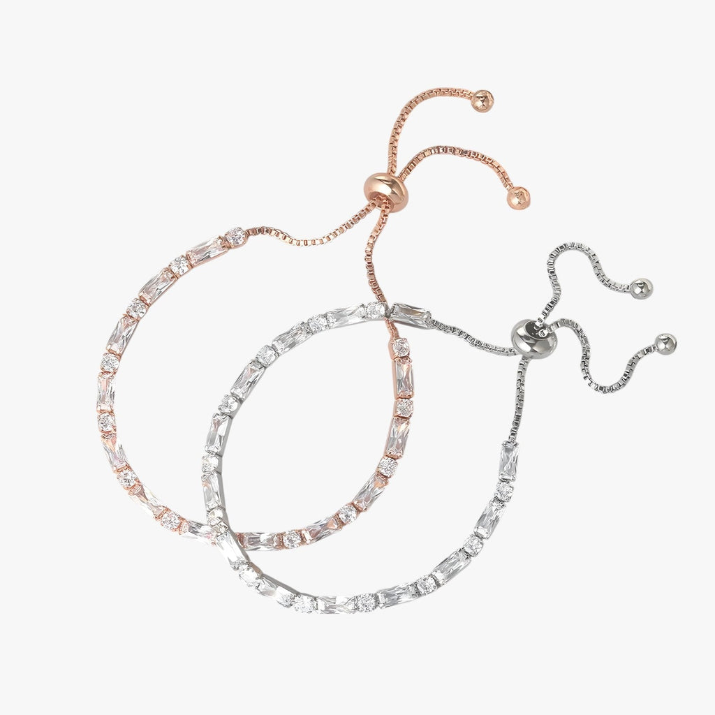 Geometric Open Cuff Bracelet with Zircon Detail
