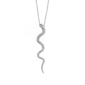 925 Sterling Serpent Pendant Necklace in Two Tones