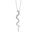 925 Sterling Serpent Pendant Necklace in Two Tones
