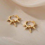Stainless Steel Spike Hoop Earrings