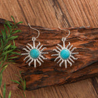 Western Boho Sun Turquoise Drop Earrings