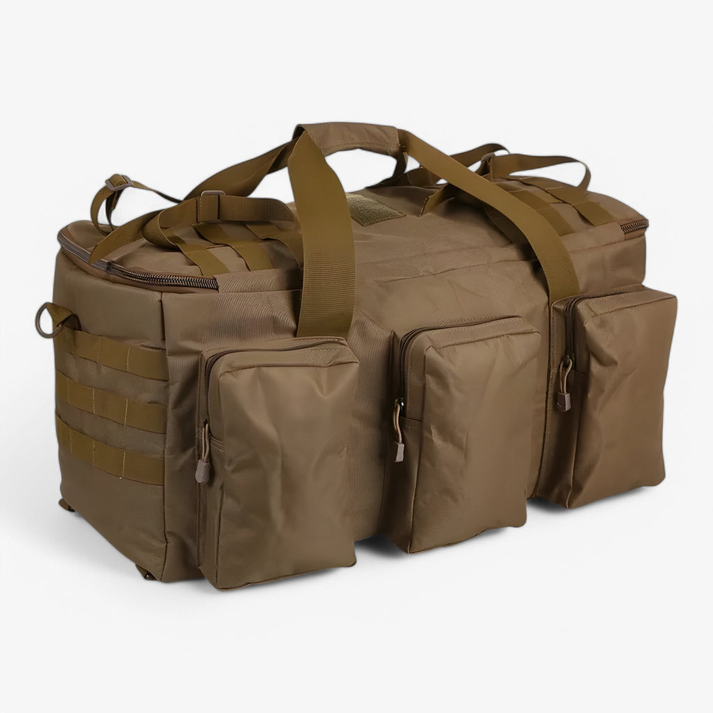 55L Tactical Duffel Bag with MOLLE Webbing and Multiple Pockets
