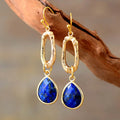 Lapis Lazuli Teardrop Drop Earrings