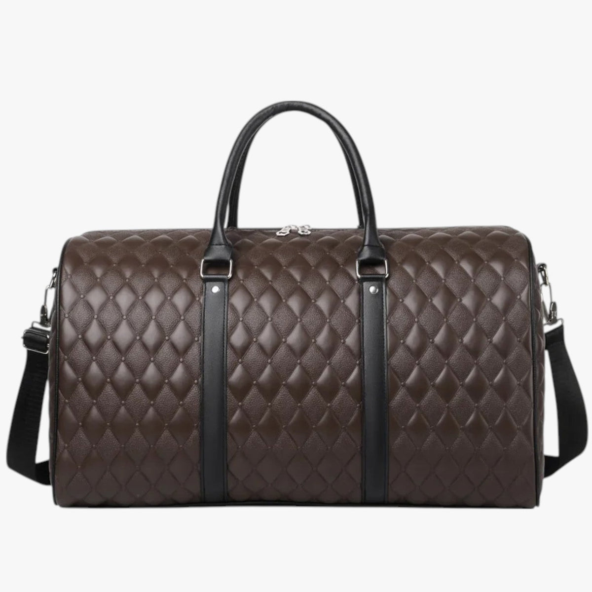 Men's Sleek Leather Weekend Holdall Bag for Short Trips