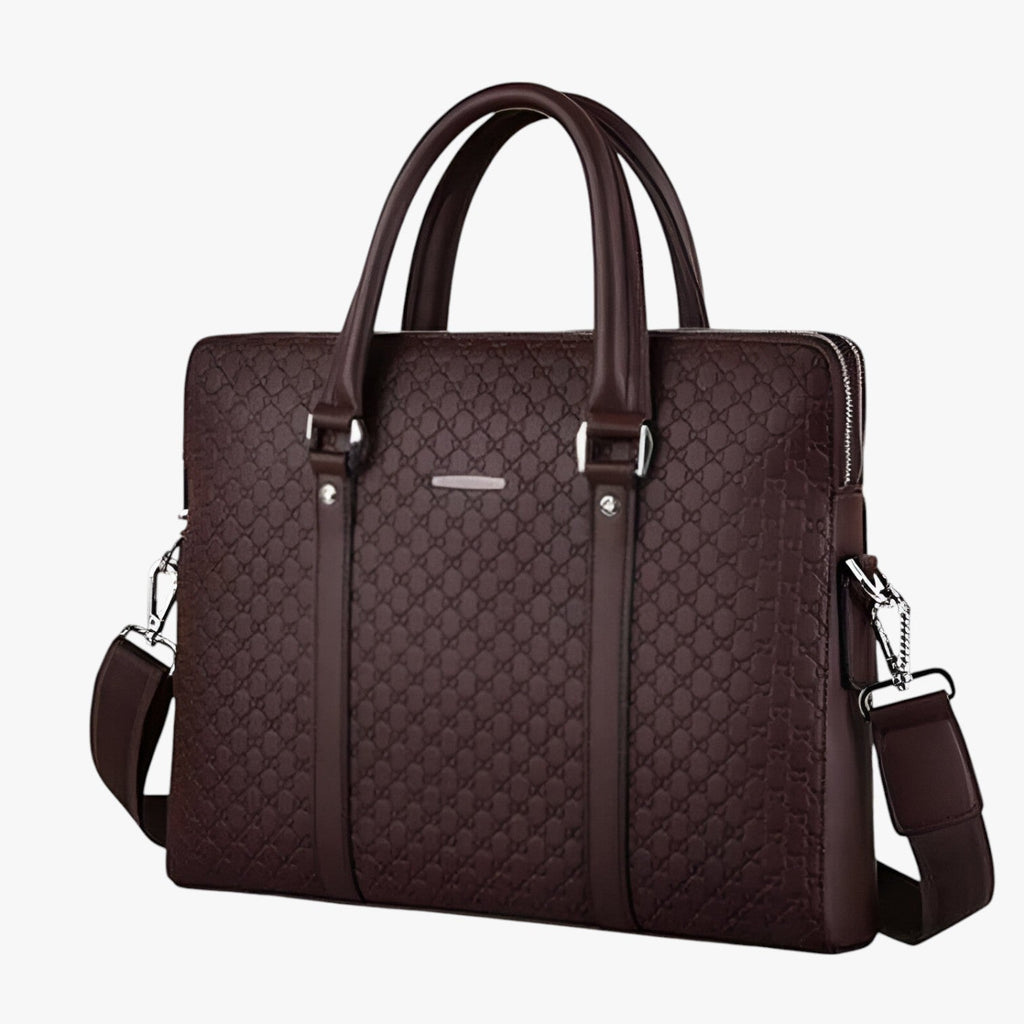Ruime, hoogwaardige leren laptoptas voor heren