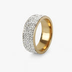 Stainless Steel Ring with Crystal Stone