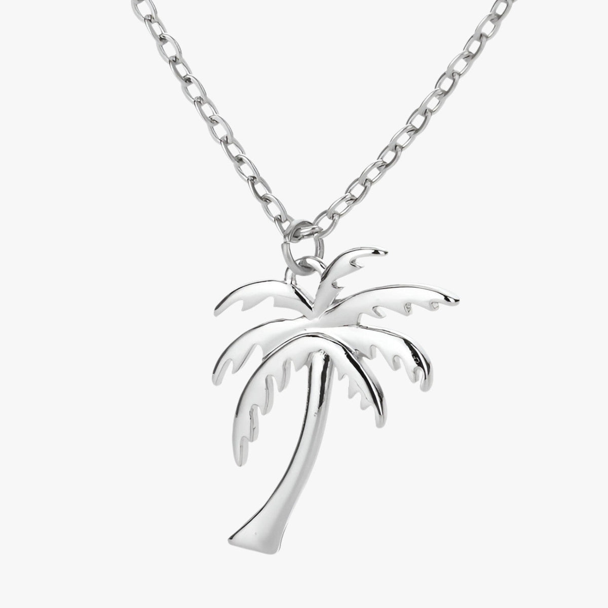 Ketting met palmboomhanger aan een fijne schakel