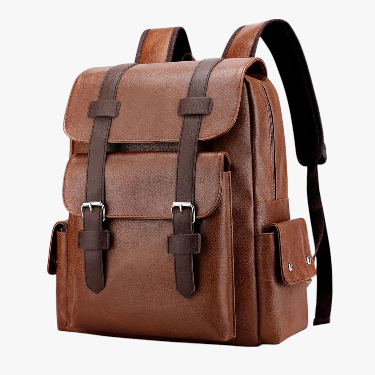 Waterafstotende PU-leren laptoprugzak voor werk en reizen