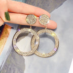 Oorhangers met cirkelvormige ring en zirkonia