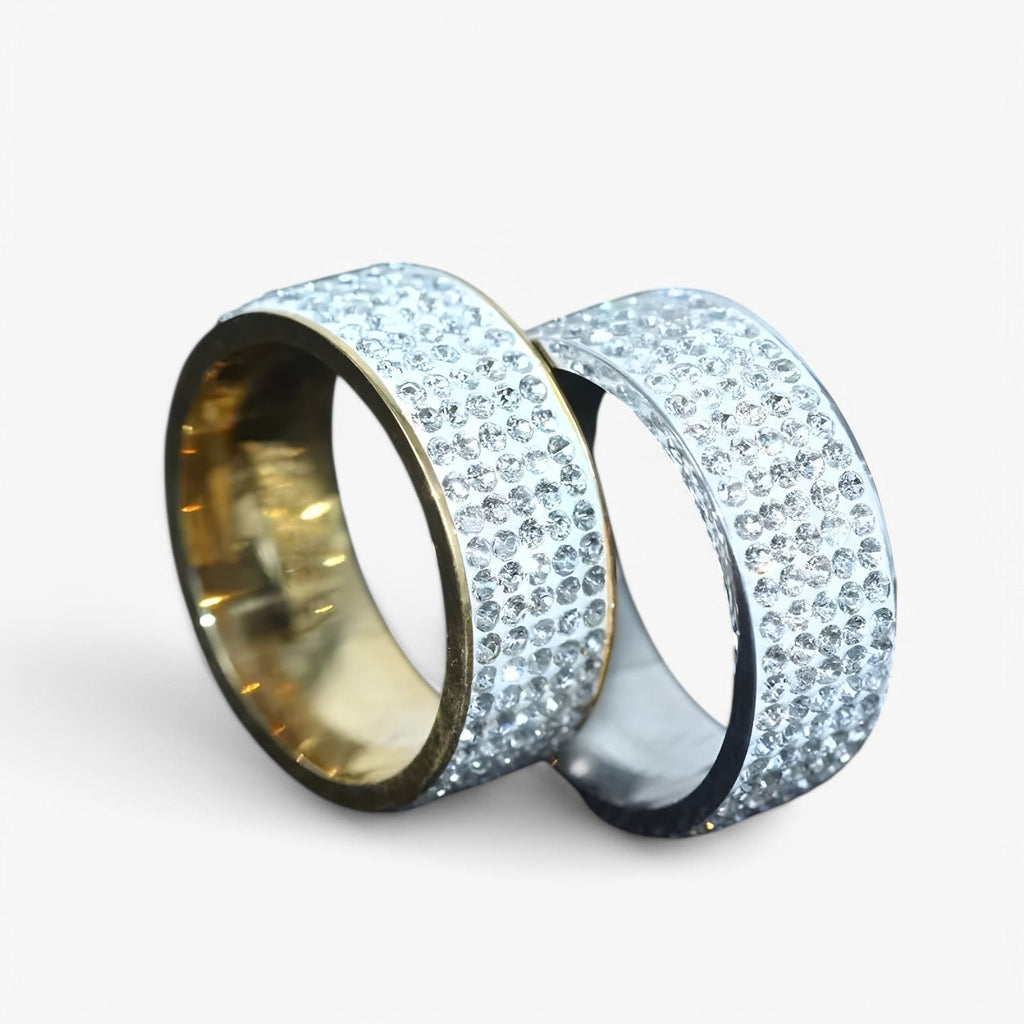 Stainless Steel Ring with Crystal Stone