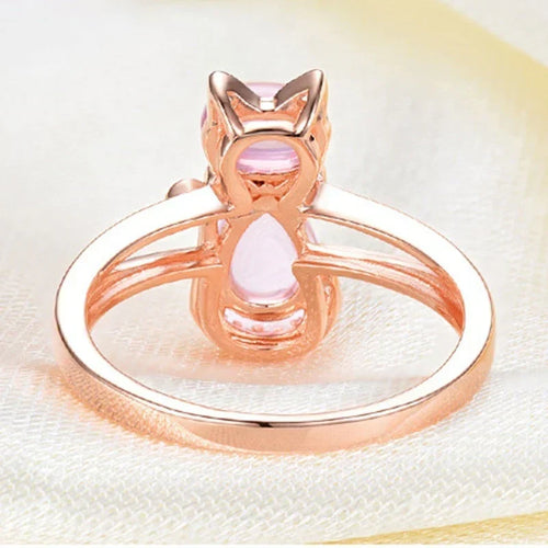Adjustable Cat Ring in Rose Gold Tone